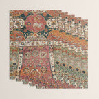 Persian Medallion Rug V // 16th Century Distressed Red Green Blue Flowery Colorful Ornate Pattern Wrapping Paper Gallery Image 3