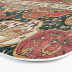 Persian Medallion Rug V // 16th Century Distressed Red Green Blue Flowery Colorful Ornate Pattern Bath Mat Gallery Image 3