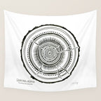 Quaking Aspen - Black Tree Rings Wall Tapestry Gallery Image 4