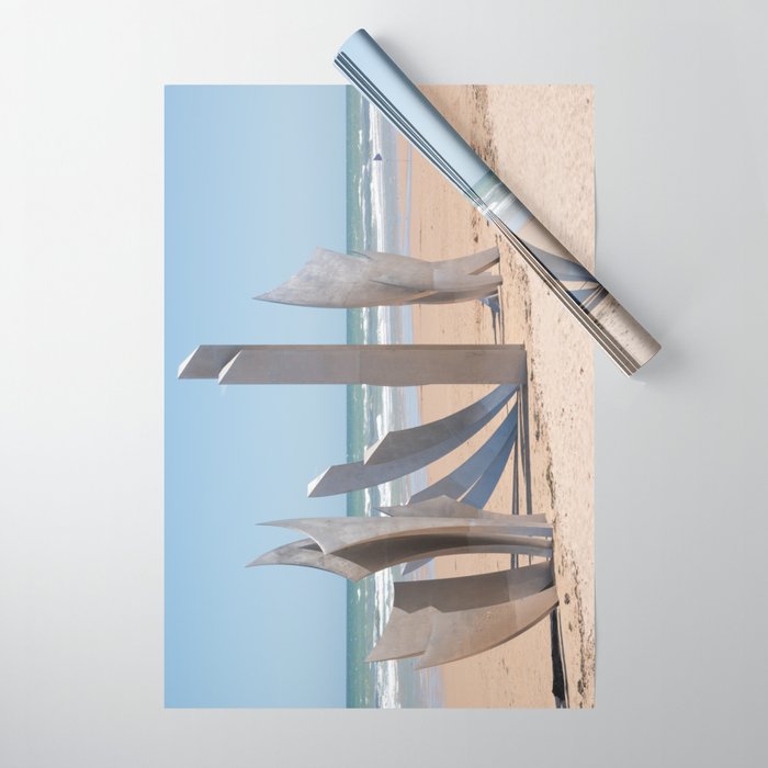 D-day Omaha beach memorial - WW2 sculpture - France, travel photography Wrapping Paper