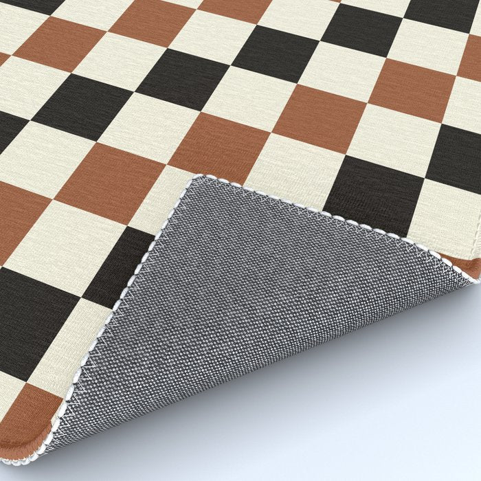 Black & Brown Check Rug Gallery Image 4