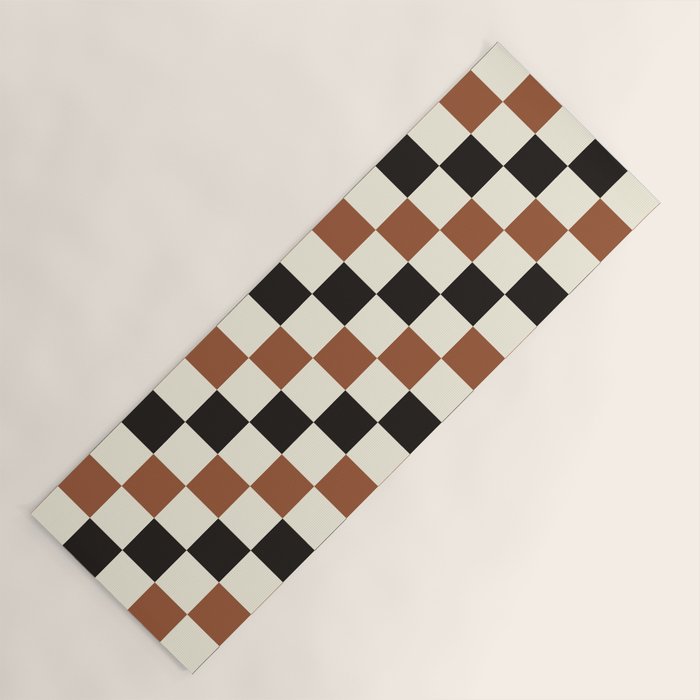 Black & Brown Check Yoga Mat Gallery Image 1