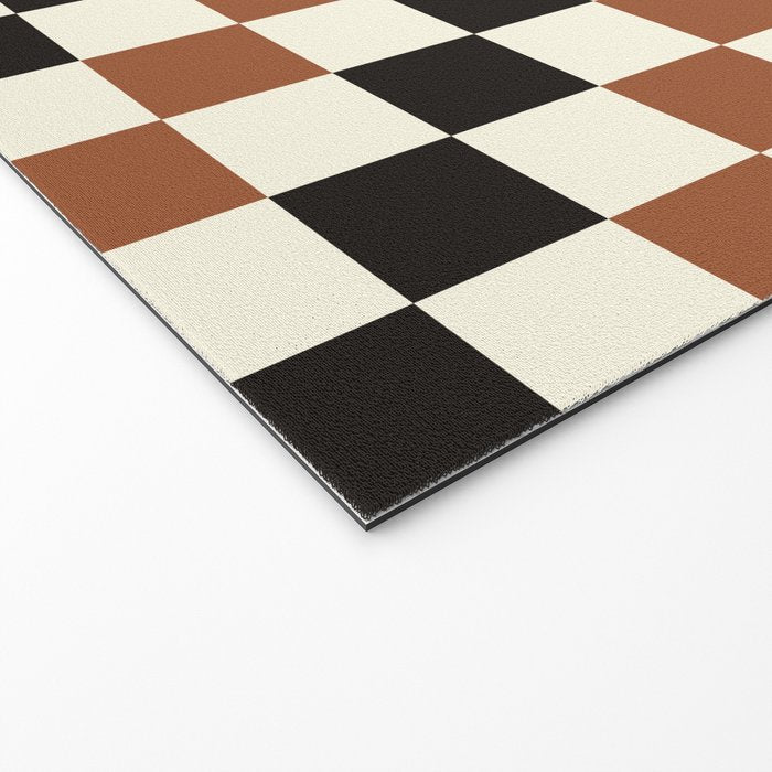 Black & Brown Check Welcome Mat Gallery Image 2