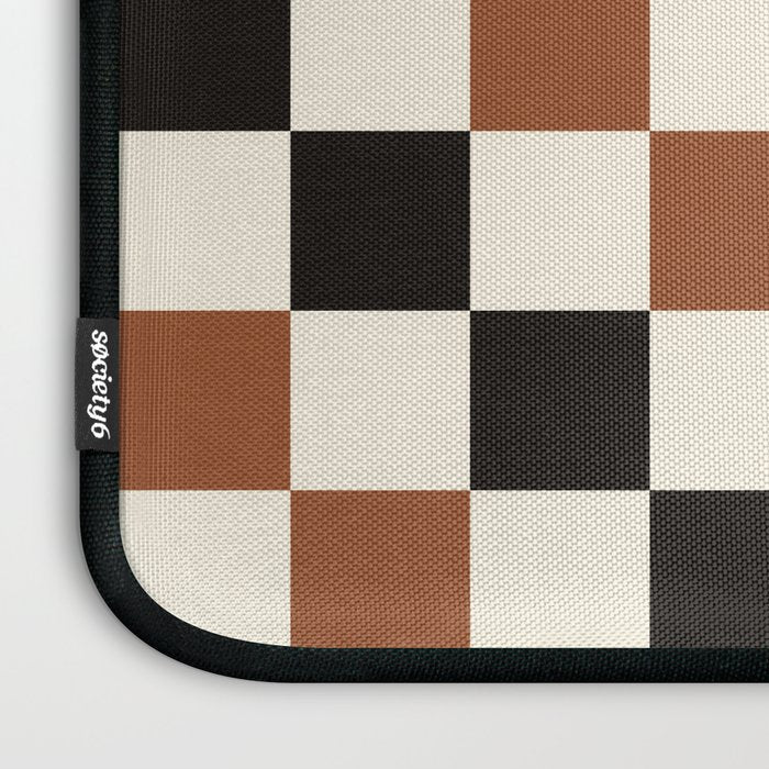 Black & Brown Check Laptop Sleeve Gallery Image 3