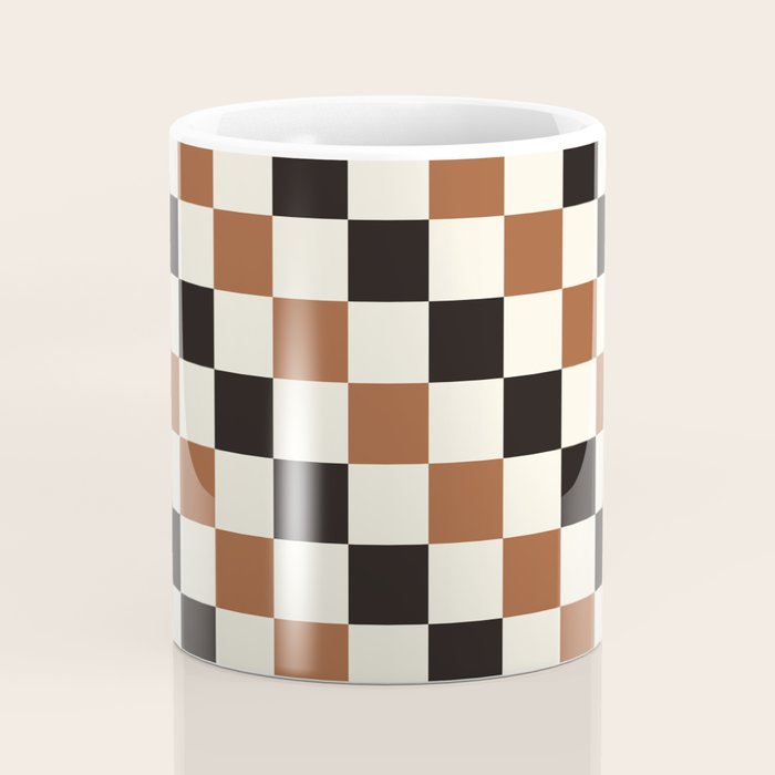 Black & Brown Check Coffee Mug Gallery Image 4