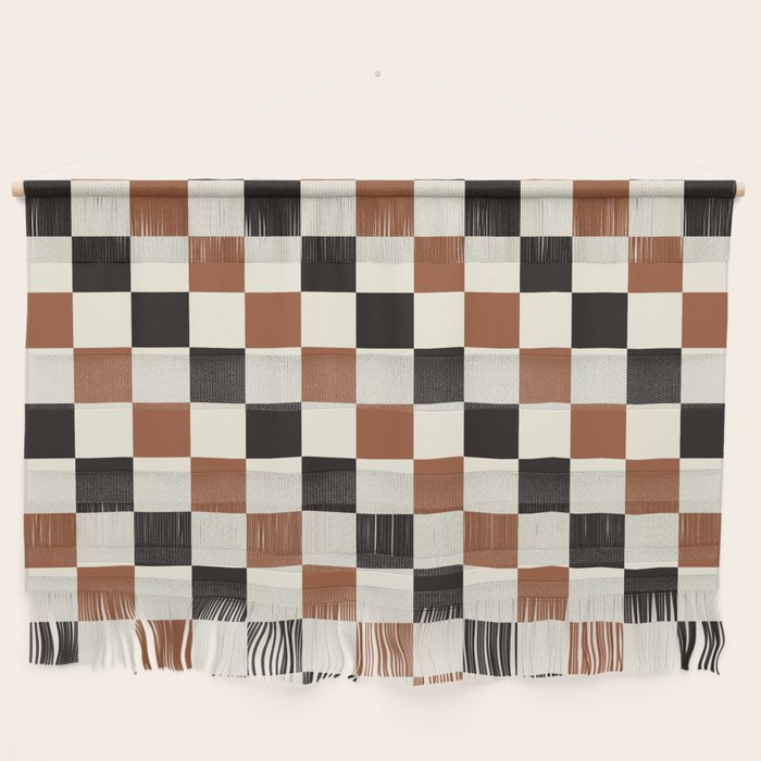 Black & Brown Check Wall Hanging Gallery Image 1