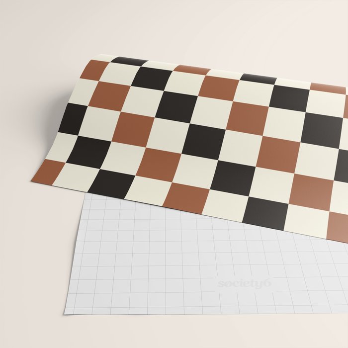 Black & Brown Check Wrapping Paper Gallery Image 2