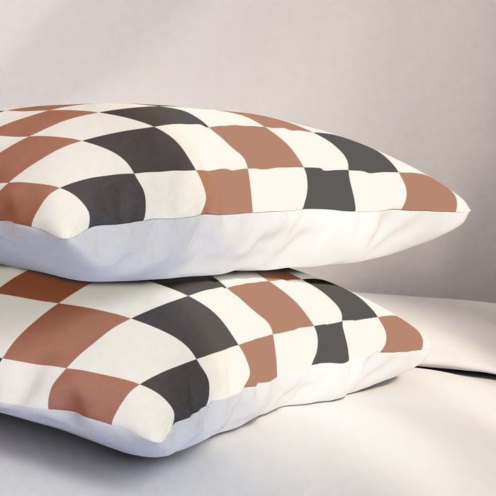 Black & Brown Check Pillow Sham Gallery Image 3