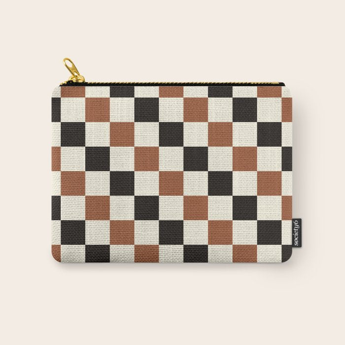 Black & Brown Check Carry All Pouch Gallery Image 1
