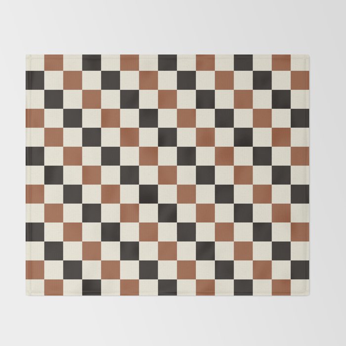 Black & Brown Check Throw Blanket Gallery Image 2