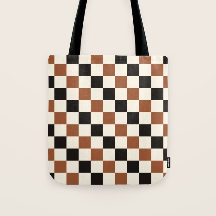Black & Brown Check Tote Bag Gallery Image 1