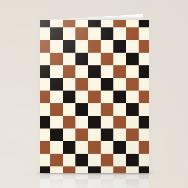Black & Brown Check Stationery Card Gallery Image 1