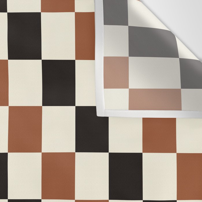 Black & Brown Check Wall Tapestry Gallery Image 3