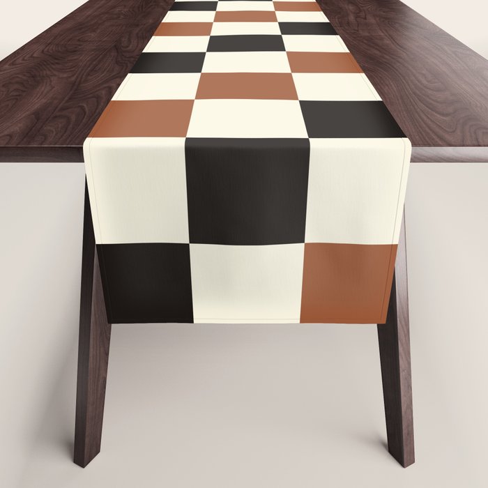 Black & Brown Check Table Runner Gallery Image 1