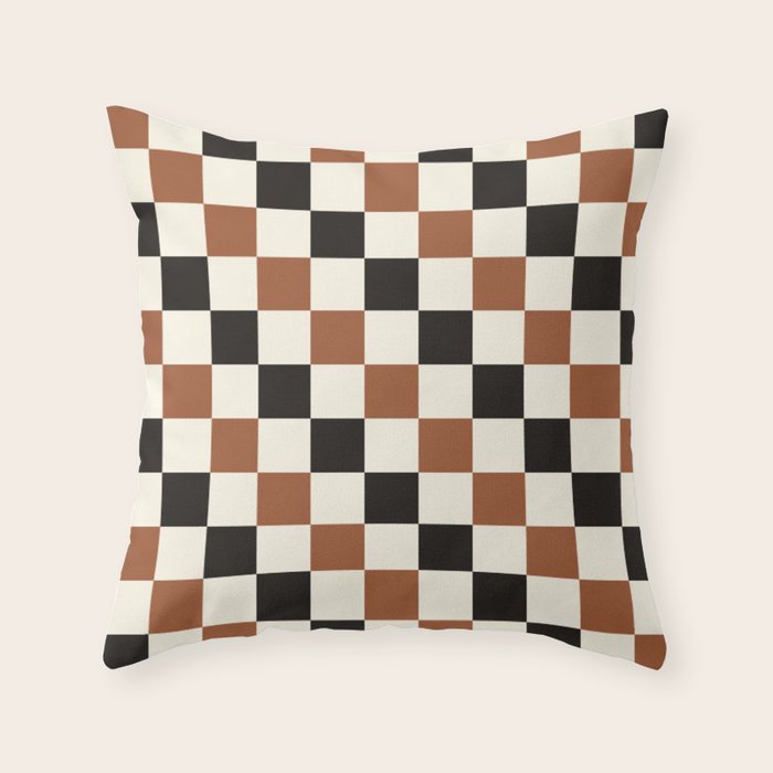 Black & Brown Check Throw Pillow Gallery Image 6
