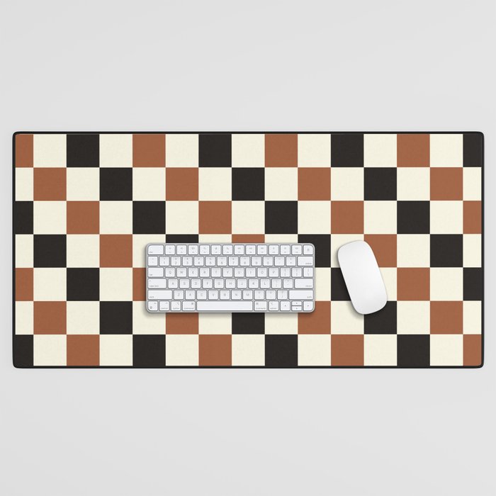 Black & Brown Check Desk Mat Gallery Image 1