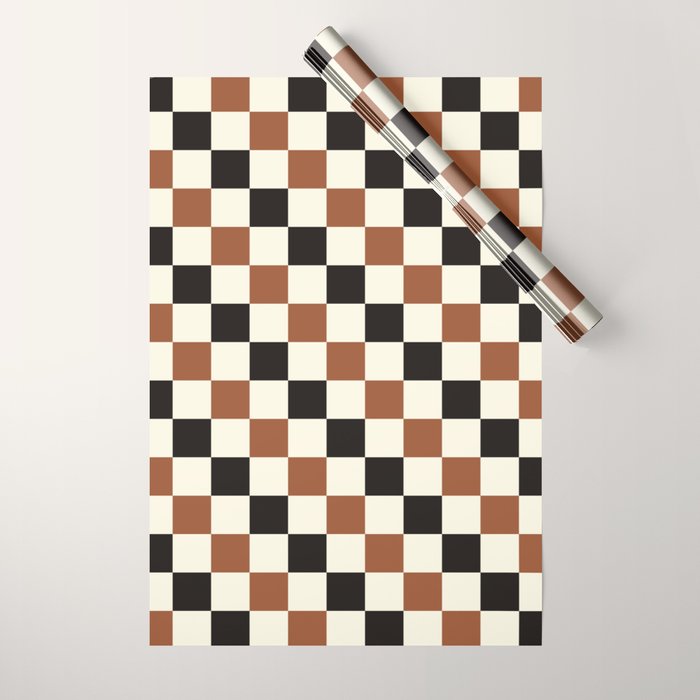 Black & Brown Check Wrapping Paper Gallery Image 1