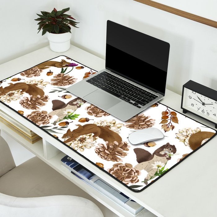 Flowering squirrel meadow Desk Mat Gallery Image 2