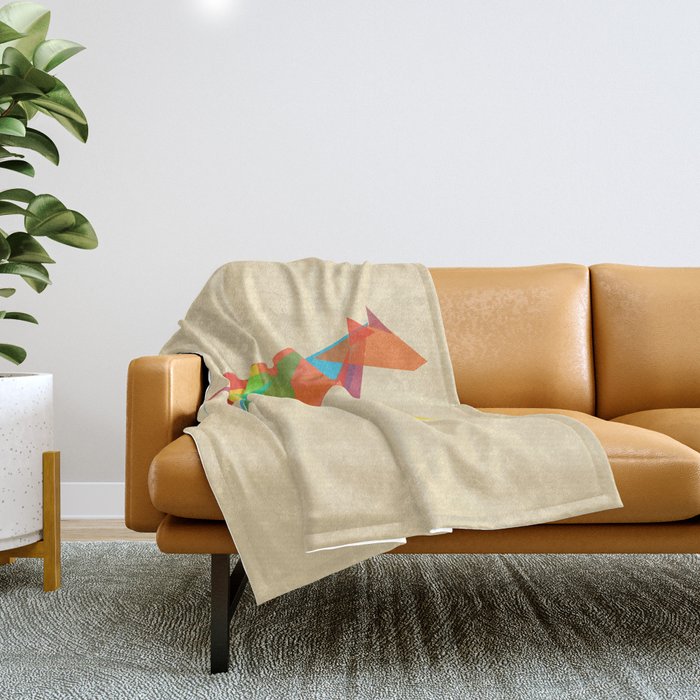 Fractal Geometric Dog Throw Blanket Gallery Image 1