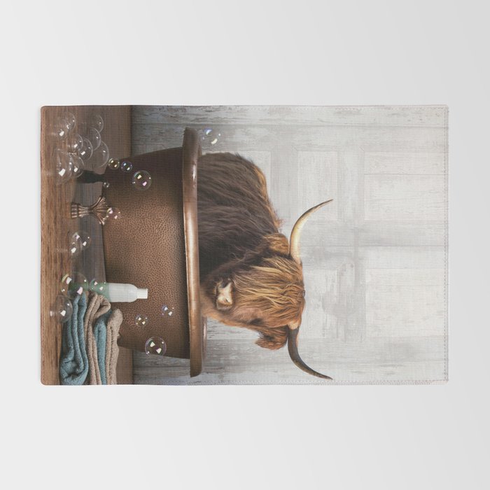 Highland Cow in the Tub Rug Gallery Image 2