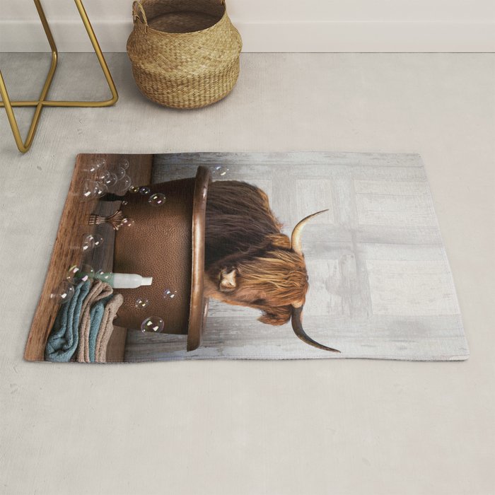 Highland Cow in the Tub Rug Gallery Image 1