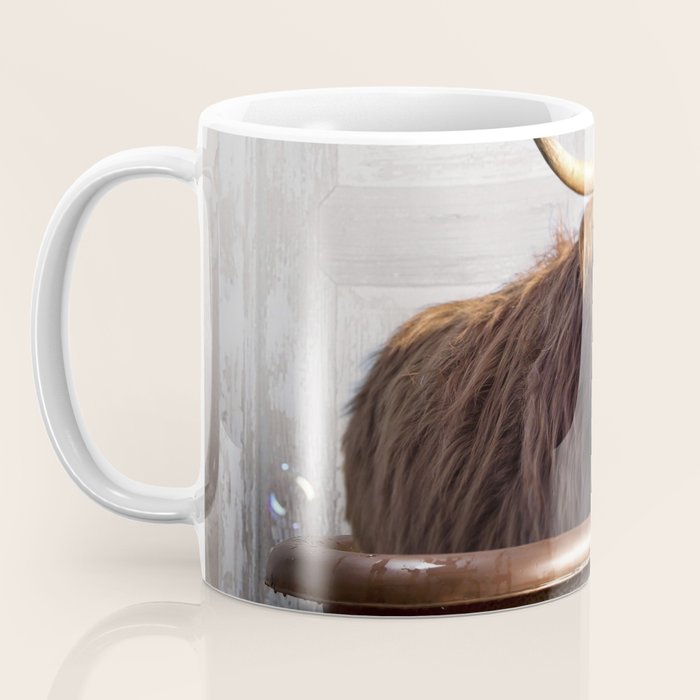 Highland Cow in the Tub Coffee Mug Gallery Image 3