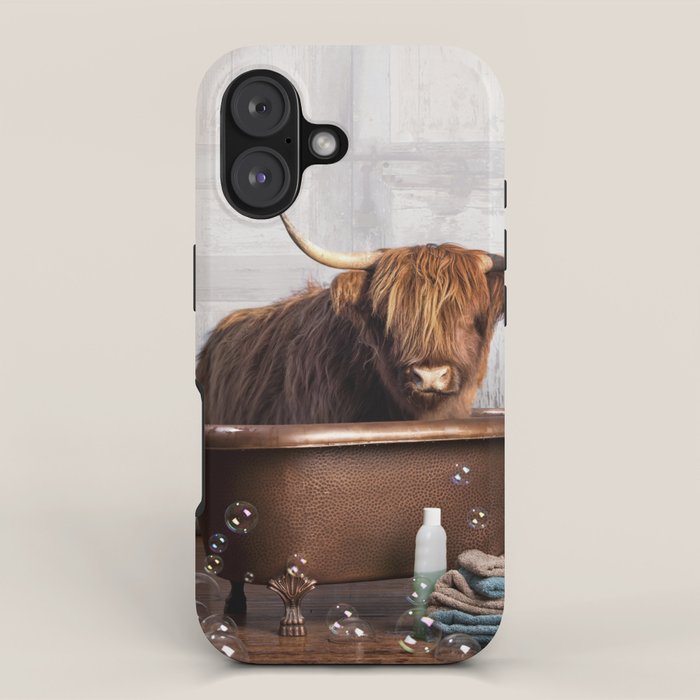 Highland Cow in the Tub iPhone Case Gallery Image 1