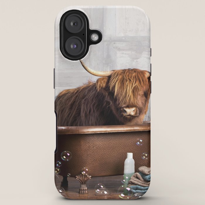 Highland Cow in the Tub iPhone Case Gallery Image 5