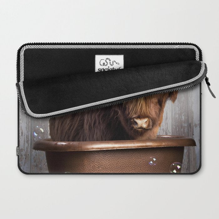 Highland Cow in the Tub Laptop Sleeve Gallery Image 2