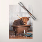 Highland Cow in the Tub Wrapping Paper Gallery Image 1