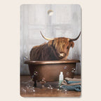 Highland Cow in the Tub Cutting Board Gallery Image 1