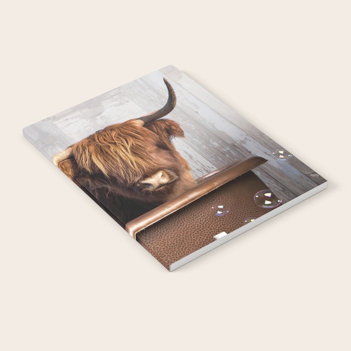 Highland Cow in the Tub Notebook Gallery Image 1