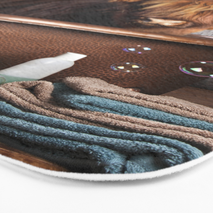 Highland Cow in the Tub Bath Mat Gallery Image 3
