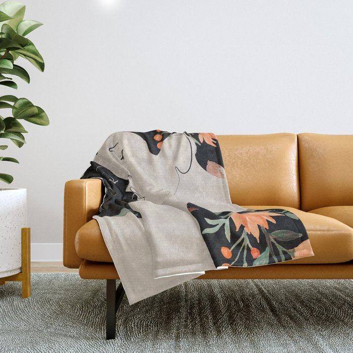 Floral Kiss  Throw Blanket Gallery Image 1
