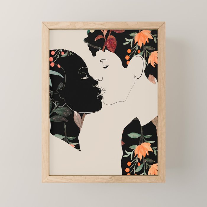 Floral Kiss  Mini Art Print Gallery Image 1