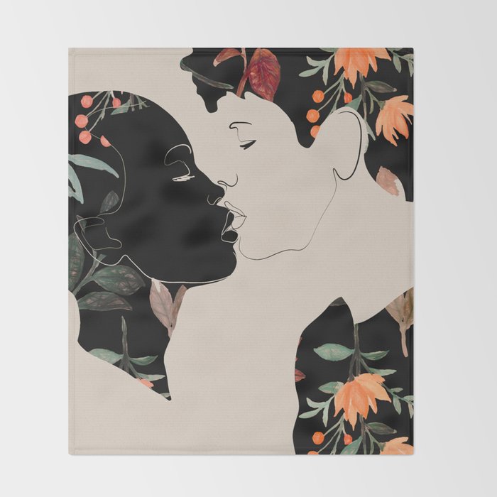 Floral Kiss  Throw Blanket Gallery Image 2