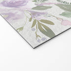 Lavender pastel green white watercolor floral pattern Welcome Mat Gallery Image 2
