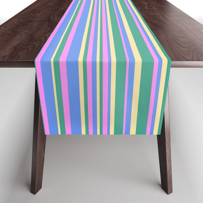 Classic Stripes XV - 90s Pastel Table Runner Gallery Image 1