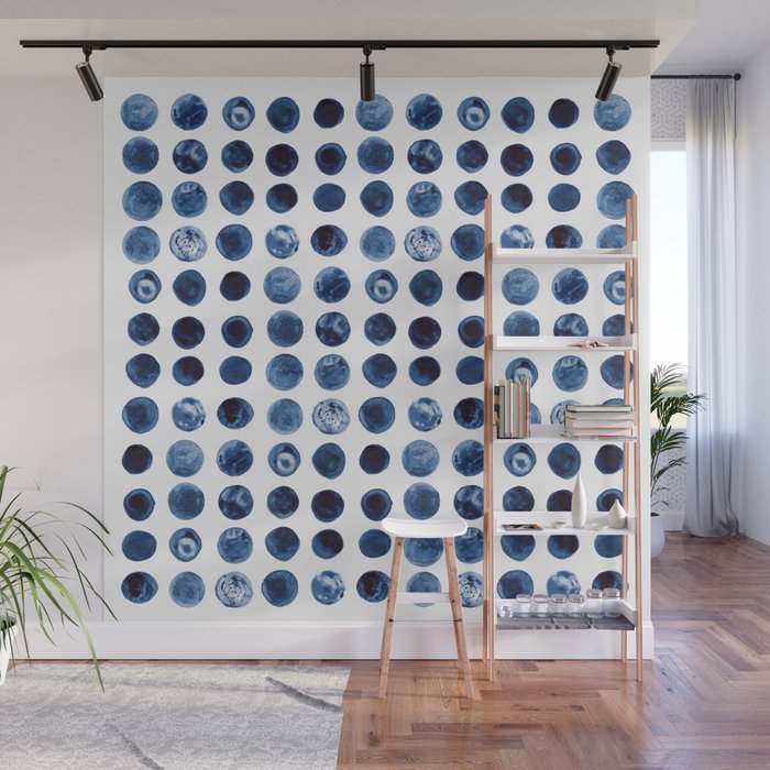 Blueberries | Watercolour Pattern Wall Mural Gallery Image 1