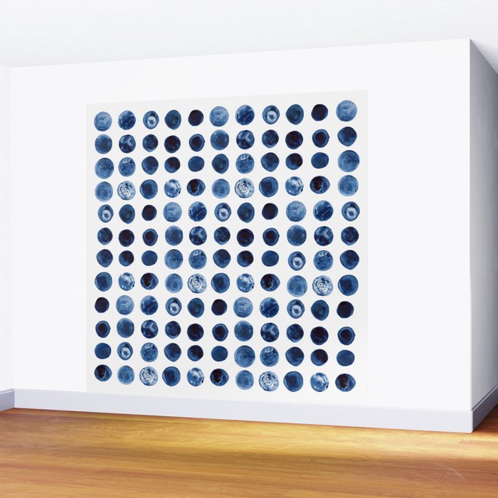 Blueberries | Watercolour Pattern Wall Mural Gallery Image 2