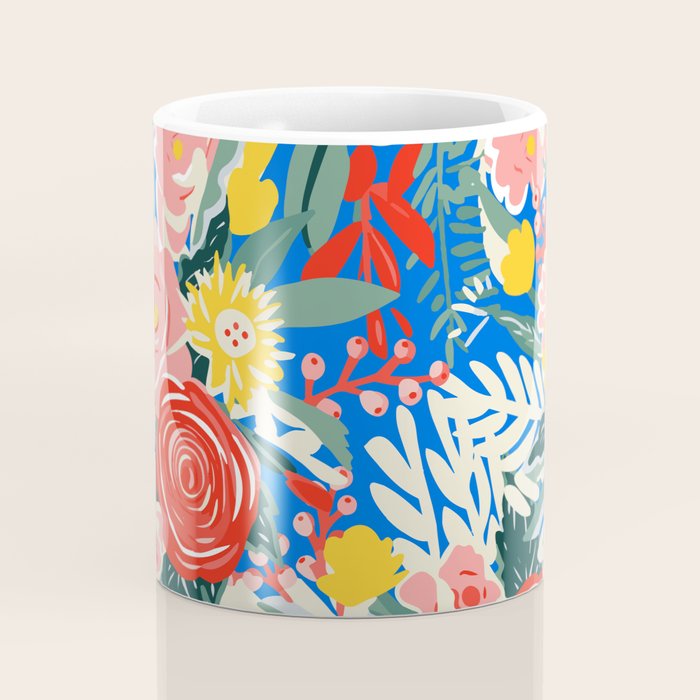 Colorful nature flower art pattern Coffee Mug Gallery Image 4