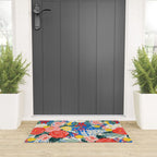 Colorful nature flower art pattern Welcome Mat Gallery Image 3