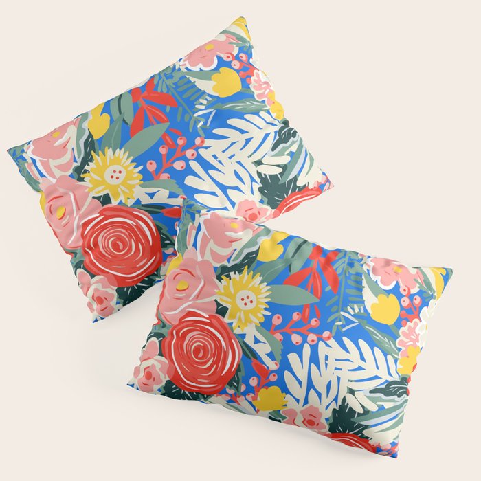 Colorful nature flower art pattern Pillow Sham Gallery Image 1