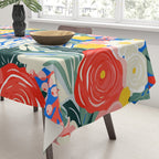 Colorful nature flower art pattern Tablecloth Gallery Image 3