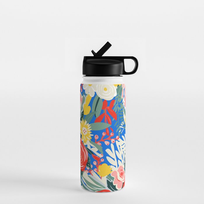 Colorful nature flower art pattern Water Bottle Gallery Image 1
