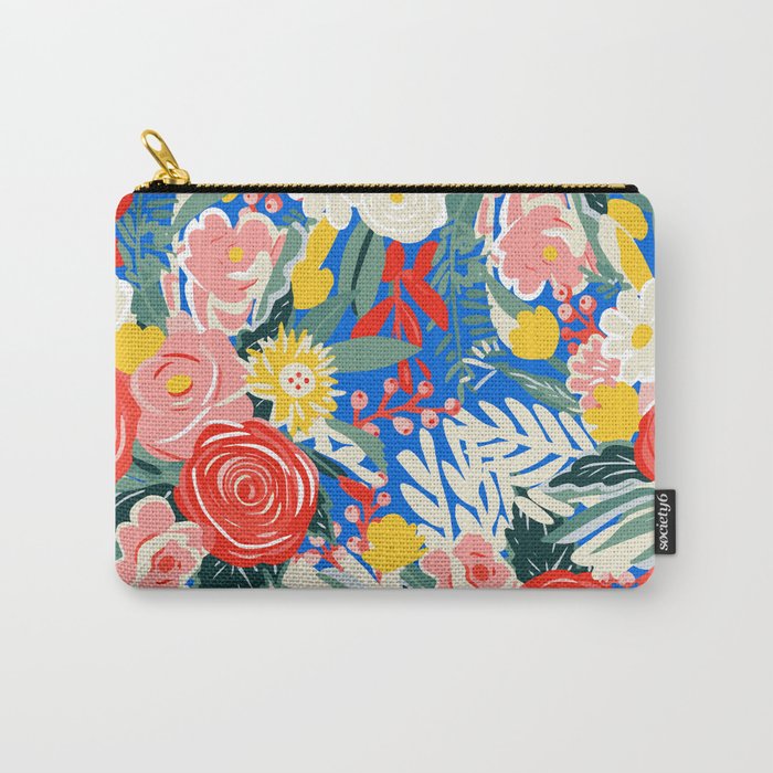 Colorful nature flower art pattern Carry All Pouch Gallery Image 1