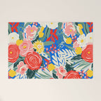 Colorful nature flower art pattern Welcome Mat Gallery Image 1