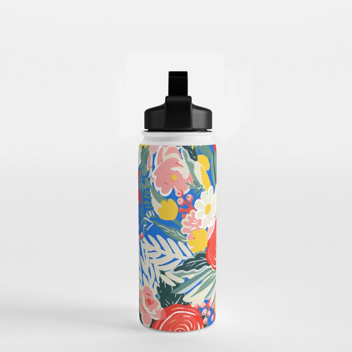 Colorful nature flower art pattern Water Bottle Gallery Image 2