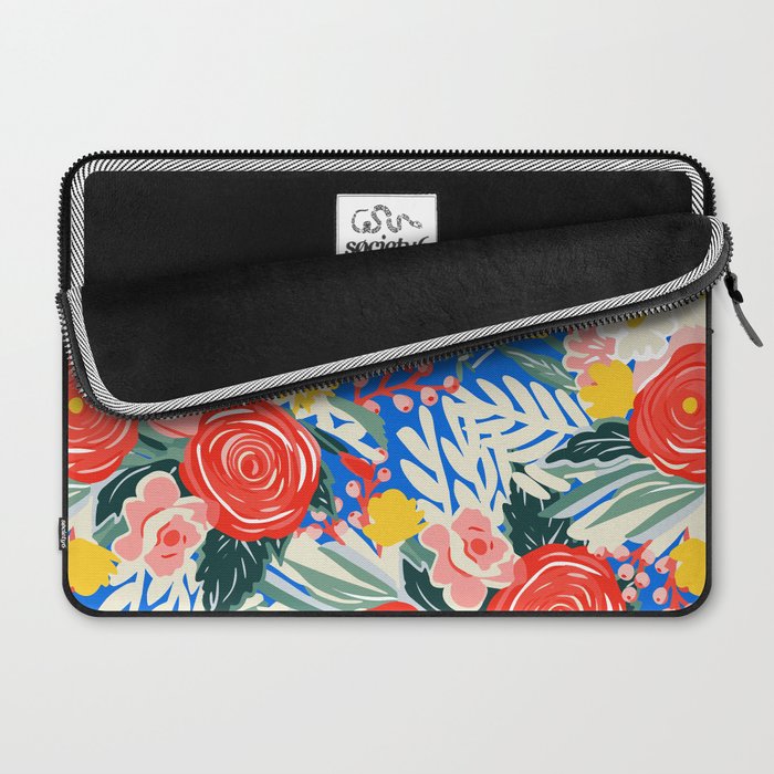 Colorful nature flower art pattern Laptop Sleeve Gallery Image 2