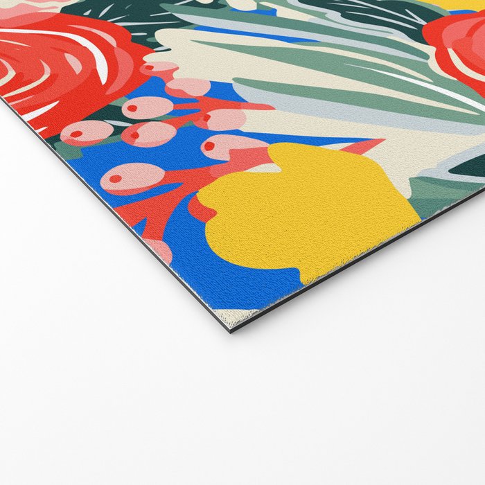 Colorful nature flower art pattern Welcome Mat Gallery Image 2